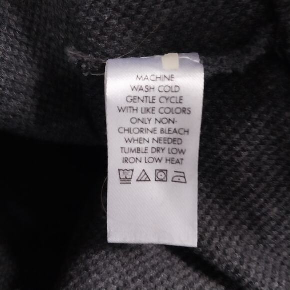 CALVIN KLEIN! FULL ZIPPER CHARCOAL GRAY KNIT COTTON LIGHTWEIGHT SWEATER! SZ M - Picture 9 of 10